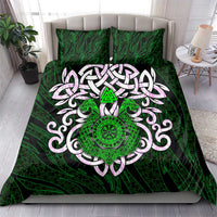 Vegvisir Bedding Set with Green Dragons and Norse Knots Viking Protection Tribute - Wonder Print Shop