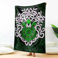 Vegvisir Blanket with Green Dragons and Norse Knots Viking Protection Tribute - Wonder Print Shop