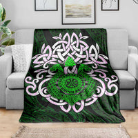Vegvisir Blanket with Green Dragons and Norse Knots Viking Protection Tribute - Wonder Print Shop