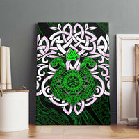 Vegvisir Canvas Wall Art with Green Dragons and Norse Knots Viking Protection Tribute - Wonder Print Shop