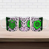 Vegvisir Ceramic Mug with Green Dragons and Norse Knots Viking Protection Tribute - Wonder Print Shop