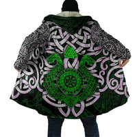 Vegvisir Cloak with Green Dragons and Norse Knots Viking Protection Tribute - Wonder Print Shop