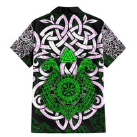 Vegvisir Family Matching Mermaid Dress and Hawaiian Shirt with Green Dragons and Norse Knots Viking Protection Tribute - Wonder Print Shop