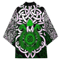 Vegvisir Kimono with Green Dragons and Norse Knots Viking Protection Tribute - Wonder Print Shop