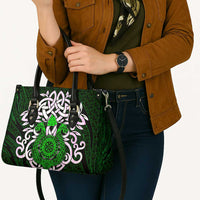 Vegvisir Leather Bag with Green Dragons and Norse Knots Viking Protection Tribute - Wonder Print Shop