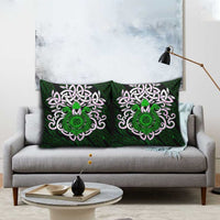 Vegvisir Pillow Cover with Green Dragons and Norse Knots Viking Protection Tribute - Wonder Print Shop
