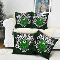 Vegvisir Pillow Cover with Green Dragons and Norse Knots Viking Protection Tribute - Wonder Print Shop
