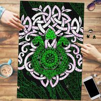 Vegvisir Puzzle with Green Dragons and Norse Knots Viking Protection Tribute - Wonder Print Shop