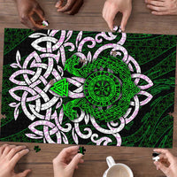 Vegvisir Puzzle with Green Dragons and Norse Knots Viking Protection Tribute - Wonder Print Shop