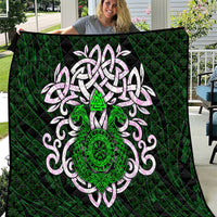 Vegvisir Quilt with Green Dragons and Norse Knots Viking Protection Tribute - Wonder Print Shop