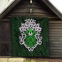 Vegvisir Quilt with Green Dragons and Norse Knots Viking Protection Tribute - Wonder Print Shop
