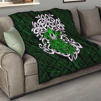 Vegvisir Quilt with Green Dragons and Norse Knots Viking Protection Tribute - Wonder Print Shop