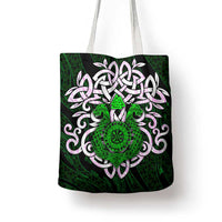 Vegvisir Tote Bag with Green Dragons and Norse Knots Viking Protection Tribute - Wonder Print Shop
