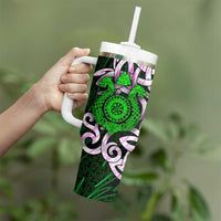 Vegvisir Tumbler With Handle with Green Dragons and Norse Knots Viking Protection Tribute - Wonder Print Shop