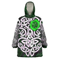 Vegvisir Wearable Blanket Hoodie with Green Dragons and Norse Knots Viking Protection Tribute - Wonder Print Shop