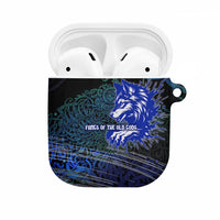 Fenrir AirPods Case with Blue Wolf, Runes and Ragnarok End of Gods Tribute - Wonder Print Shop