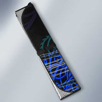 Fenrir Auto Sun Shade with Blue Wolf, Runes and Ragnarok End of Gods Tribute - Wonder Print Shop