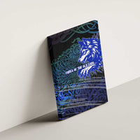 Fenrir Canvas Wall Art with Blue Wolf, Runes and Ragnarok End of Gods Tribute - Wonder Print Shop