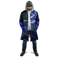 Fenrir Cloak with Blue Wolf, Runes and Ragnarok End of Gods Tribute - Wonder Print Shop