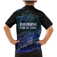 Fenrir Family Matching Mermaid Dress and Hawaiian Shirt with Blue Wolf, Runes and Ragnarok End of Gods Tribute - Wonder Print Shop