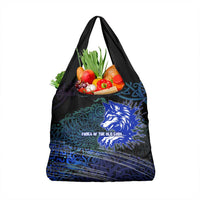 Fenrir Grocery Bag with Blue Wolf, Runes and Ragnarok End of Gods Tribute - Wonder Print Shop