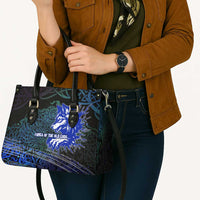 Fenrir Leather Bag with Blue Wolf, Runes and Ragnarok End of Gods Tribute - Wonder Print Shop