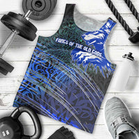Fenrir Men Tank Top with Blue Wolf, Runes and Ragnarok End of Gods Tribute - Wonder Print Shop