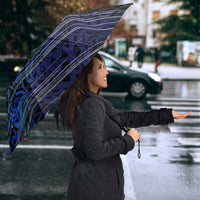 Fenrir Umbrella with Blue Wolf, Runes and Ragnarok End of Gods Tribute - Wonder Print Shop