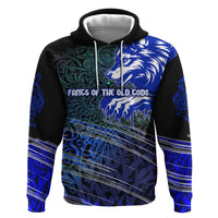 Fenrir Zip Hoodie with Blue Wolf, Runes and Ragnarok End of Gods Tribute - Wonder Print Shop