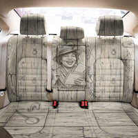 Zora Neale Hurston Back Car Seat Cover Rustic Wood Engraved Style Illustration Joyful Portrait with Book and Map Donkey - Wonder Print Shop