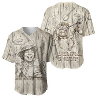 Zora Neale Hurston Baseball Jersey Rustic Wood Engraved Style Illustration Joyful Portrait with Book and Map Donkey - Wonder Print Shop