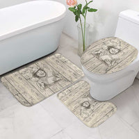 Zora Neale Hurston Bathroom Set Rustic Wood Engraved Style Illustration Joyful Portrait with Book and Map Donkey - Wonder Print Shop