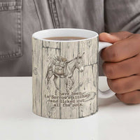 Zora Neale Hurston Ceramic Mug Rustic Wood Engraved Style Illustration Joyful Portrait with Book and Map Donkey - Wonder Print Shop