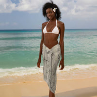 Zora Neale Hurston Sarong Rustic Wood Engraved Style Illustration Joyful Portrait with Book and Map Donkey - Wonder Print Shop