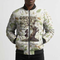 Zora Neale Hurston Bomber Puffer Jacket Floral Illustration Featuring Janie’s Dream from Their Eyes Were Watching God - Wonder Print Shop