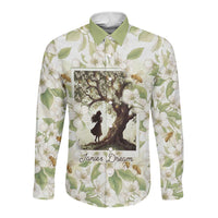 Zora Neale Hurston Long Sleeve Button Shirt Floral Illustration Featuring Janie’s Dream from Their Eyes Were Watching God - Wonder Print Shop