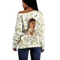 Zora Neale Hurston Off Shoulder Sweater Floral Illustration Featuring Janie’s Dream from Their Eyes Were Watching God - Wonder Print Shop