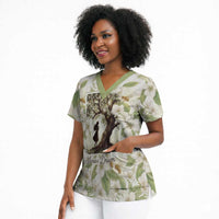 Zora Neale Hurston Scrub Top Floral Illustration Featuring Janie’s Dream from Their Eyes Were Watching God - Wonder Print Shop