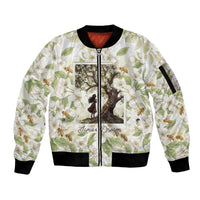 Zora Neale Hurston Sleeve Zip Bomber Jacket Floral Illustration Featuring Janie’s Dream from Their Eyes Were Watching God - Wonder Print Shop