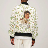 Zora Neale Hurston Sleeve Zip Bomber Jacket Floral Illustration Featuring Janie’s Dream from Their Eyes Were Watching God - Wonder Print Shop