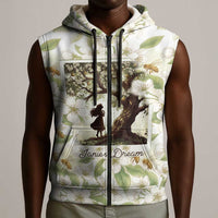 Zora Neale Hurston Sleeveless Zip Hoodie Floral Illustration Featuring Janie’s Dream from Their Eyes Were Watching God - Wonder Print Shop