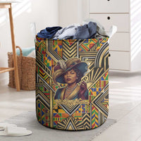 Zora Neale Hurston Laundry Basket Bold Kente and Art Deco Pattern - I Am Not Tragically Colored - Wonder Print Shop