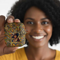 Zora Neale Hurston AirPods Case Bold Kente and Art Deco Pattern - I Am Not Tragically Colored - Wonder Print Shop