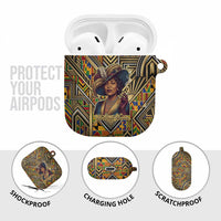 Zora Neale Hurston AirPods Case Bold Kente and Art Deco Pattern - I Am Not Tragically Colored - Wonder Print Shop