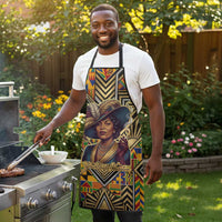 Zora Neale Hurston Apron Bold Kente and Art Deco Pattern - I Am Not Tragically Colored - Wonder Print Shop