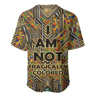 Zora Neale Hurston Baseball Jersey Bold Kente and Art Deco Pattern - I Am Not Tragically Colored - Wonder Print Shop