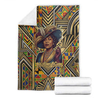 Zora Neale Hurston Blanket Bold Kente and Art Deco Pattern - I Am Not Tragically Colored - Wonder Print Shop