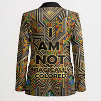 Zora Neale Hurston Blazer Bold Kente and Art Deco Pattern - I Am Not Tragically Colored - Wonder Print Shop
