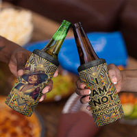 Zora Neale Hurston 4 in 1 Can Cooler Tumbler Bold Kente and Art Deco Pattern - I Am Not Tragically Colored - Wonder Print Shop