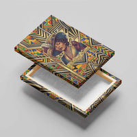 Zora Neale Hurston Canvas Wall Art Bold Kente and Art Deco Pattern - I Am Not Tragically Colored - Wonder Print Shop